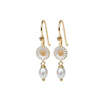 Marguerite Pearl Drop ørehænger forgyldt, fra Christina Jewelry & Watches